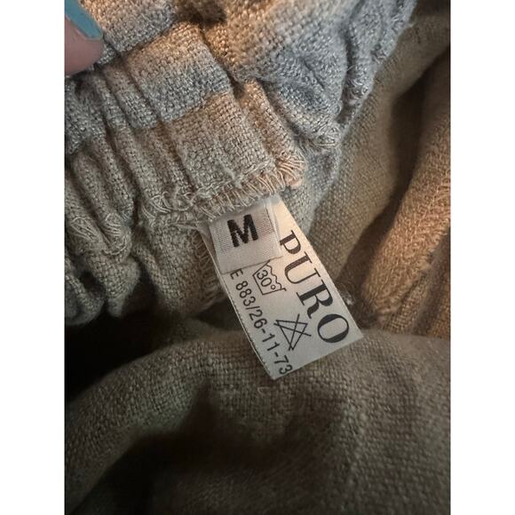 Women M Casa Mastro Positano Brown Beige Shorts 100% Linen Lagenlook - Picture 6 of 6